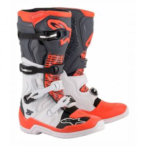 Alpinestars Bottes de cross Tech 5 blanc/gris/rouge fluo - 12