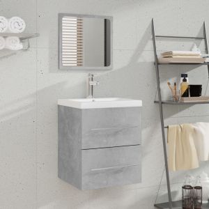 VidaXL Armoire de salle de bain avec miroir Gris b&eacute;ton 41x38,5x48 cm