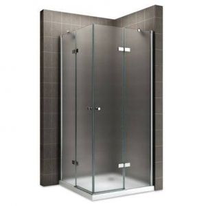 MAYA Porte de douche d'angle H 190 cm verre 6 mm opaque 105 x 70 cm