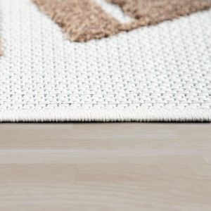 Paco Home - Tapis Enfant Chambre D'Enfant Tapis De Jeux Garçon Fille Effet 3D Lion Beige 140x200 cm