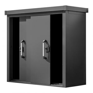 GFP Primeyard Armoire de jardin en m&eacute;tal 180x78x161 cm Abris de jardin anthracite, plancher inclus