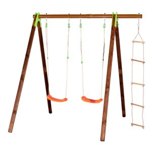 Image de Trigano Xylo - Portique 3 agr&egrave;s en bois et m&eacute;tal 2,30 m