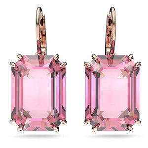 Swarovski Boucles d'oreilles Millenia, Cristal taille octogone, Roses, Placage de ton or rosé