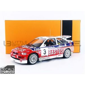 Image de Voiture Miniature de Collection IXO 1 18 FORD Escort RS Cosworth Ypres 1995 White / Red / Blue 18RMC091A Metal