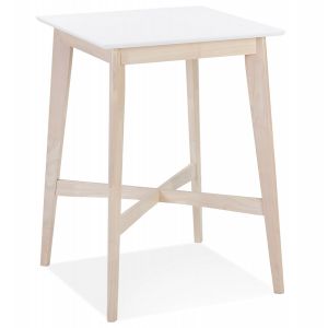 Image de Alter Ego Table haute 'GALLINA' en bois blanc et finition naturelle