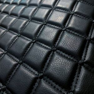 Tissu matelassé simili cuir noir - Mondial Tissus