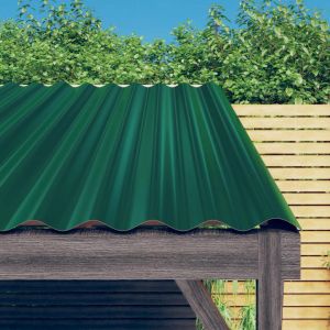 VidaXL Panneaux de toiture 12 pcs Acier enduit de poudre Vert 60x36 cm
