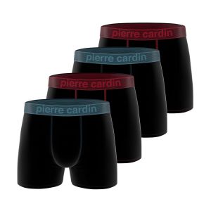 Pierre Cardin Underwear Boxer Homme en Bambou, Caleçon Homme Respirant & Ultra-Doux (Lot de 4), Noir Taille XXL