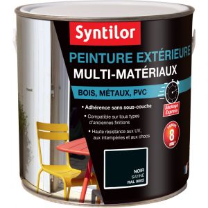 Image de Syntilor Peinture Extérieure Multi-Matériaux Noir RAL 9005 Satiné 2L