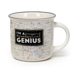 Legami Tasse Cuppuccino en porcelaine New Bone China, tasse de petit déjeuner, tasse à café Thé lavable au lave-vaisselle, diamètre 10 cm, capacité 350 ml, thème Genius
