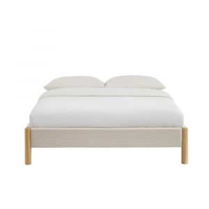 Lit velours côtelé beige 140x190 sommier inclus