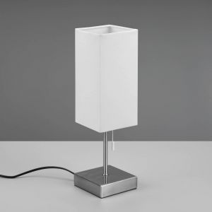 Reality Leuchten Lampe à poser Ole avec port USB, blanc/nickel