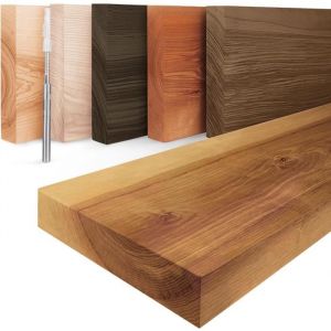 LAMO Manufaktur &Eacute;tag&egrave;re murale en bois massif, bord r&eacute;gulier droit, &eacute;tag&egrave;re flottante INVISIBLE, Rustique 40cm, LWG-01-A-003-40W - Rustique