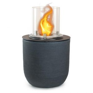 Divina Fire - Brasero de jardin chemin&eacute;e au bio&eacute;thanol pour int&eacute;rieur et ext&eacute;rieur raffaello Gris Ghisa d.35 x h55