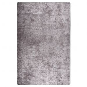 VidaXL Tapis lavable antidérapant 80x150 cm Gris