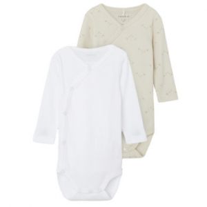 Image de name it Body &agrave; langer pack de 2 Rainy Day - Taille 56 (1 mois)