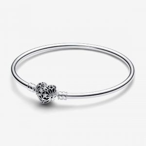 Pandora Bracelet Jonc Fermoir C&oelig;ur C&eacute;leste - Taille 17 cm