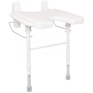 Identit&eacute;s Si&egrave;ge de douche relevable A&ccedil;ores, Securise la Douche, Id&eacute;al Personnes Ag&eacute;es, D&eacute;coupe Anatomique, Poids Max 130 kg, Fixation Murale Robuste, Hauteur R&eacute;glable, Compact, Repliable