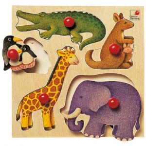 Image de Selecta Puzzle boutons animaux zoo bois