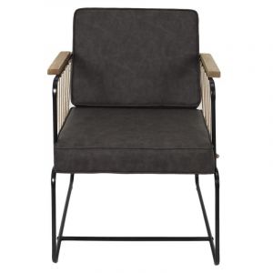 Image de Fauteuil Design "Benson" 79cm Marron Prix