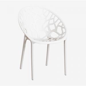 Lot de 4 chaises de salle &agrave; manger empilables Ores SKLUM Blanc Gardenia 79 cm