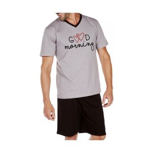 Pyjama Court Coton Bis Gris