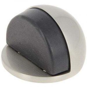 But&eacute;e de porte &agrave; fixer au sol CHRISLIGNE alu nickel&eacute; gris, L.4 x H.3 x l.4 cm