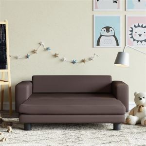 VidaXL Canap&eacute; avec repose-pied pour enfants marron 100x50x30 cm, mini canap&eacute;, mini canap&eacute;-chaise, mini canap&eacute; pour enfants, canap&eacute; de salle de jeux