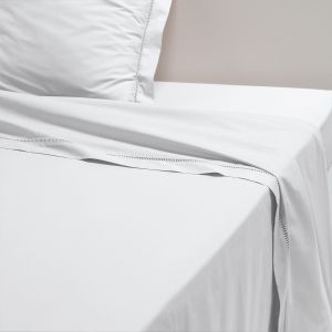 Image de Drap percale, Secret Blanc Taille 240X290 cm;180X290 cm;270X290 cm