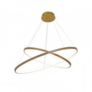 C-Création - Suspension circulaire dimmable en simili cuir 2 anneaux APOLLON pour utilisation en intérieur - Style Moderne - D80 cm - 40W