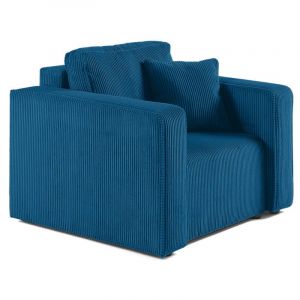 Topaze - fauteuil - en velours côtelé - Bleu Ardoise