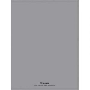 Visiodirect Lot de 10 Cahiers piqûre, 48 pages, Grands carreaux Seyès, Format 24 x 32 cm, Couverture polypro GRIS