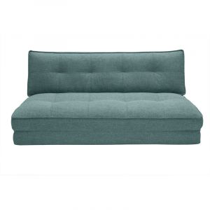 Miliboo Chauffeuse 2 places convertible en tissu vert de gris sally
