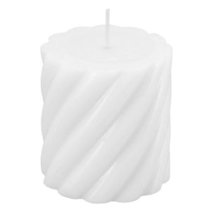 Ruedelafete Bougie Pilier Torsadée 7,5cm Blanc