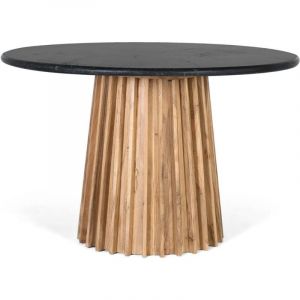 Table à manger ronde en manguier et marbre diamètre 120cm