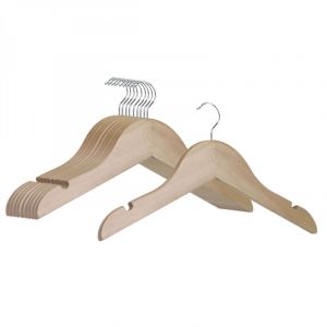 Lot de 40 cintres 28.5 cm pour v&ecirc;tements b&eacute;b&eacute; avec crochet pivotant &agrave; 360&deg; - Bois clair - Vivezen