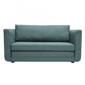 Miliboo Canap&eacute; convertible 2 places en tissu vert de gris leon