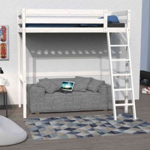 Terre de Nuit Lit mezzanine en bois massif blanc 90x190 - LT14036 - Blanc
