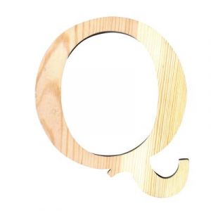 Artémio Lettre Q - Hauteur 19 cm - Bois découpé