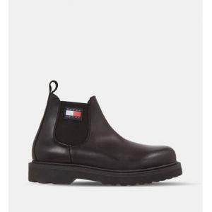 Tommy Jeans Tommy Hilfiger Homme Cuir Nappa TJM Bottes mi-Hautes, Noir, 44.5 EU