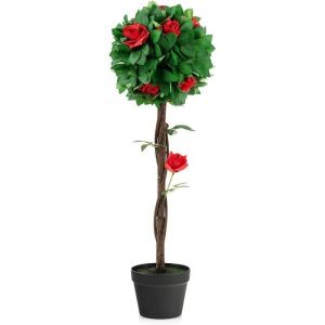 Plante Artificielle 94 CM en Pot avec 12 Camélias Attrayants et 180 Feuilles Réalistes Camélia Artificiel