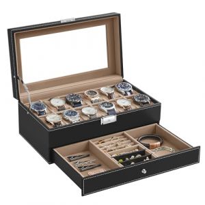 Songmics Coffret à bijoux et coffret à montres nancy - coffret à bijoux - 12 montres
