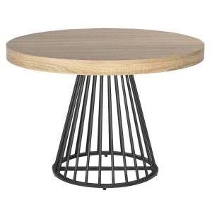 Menzzo Table ronde extensible Grivery Chêne Clair pieds Noir