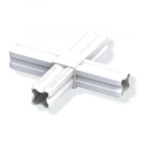 Cis Connecteur en croix blanc 23.5mm 4 embouts pour tube alu et pvc