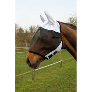 Masque anti-mouches pour cheval avec protection des oreilles Covalliero SuperFly