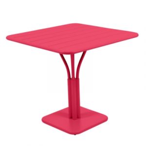 Image de Fermob Table carrée Luxembourg / 80 x 80 cm - Pied central rose praline en métal