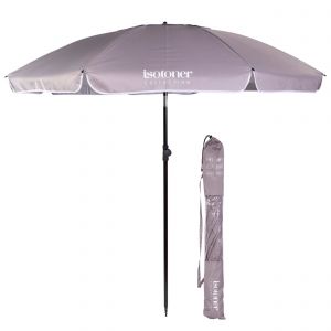 Isotoner Parasol de Plage Gris/Blanc