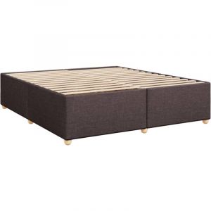 VidaXL Cadre de lit sans matelas marron foncé 200x200 cm tissu