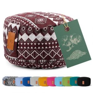 #DoYourYoga Coussin de Yoga »Vishnu« - Idéal pour Yoga, pilâtes et méditations prolongées - Housse retirable & Lavable - Dimension : H 15 cm, D env. 30 cm - Style 2 - Coques d'épeautre