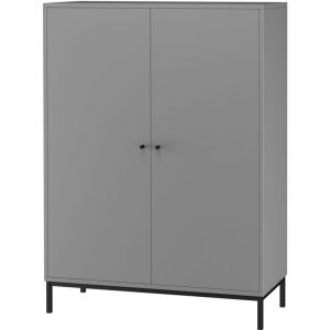 Celine Armoire avec 2 portes en effet bois gris